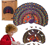 Opakowanie Puzzle drewniane eko 78 Luksusowy paw A4