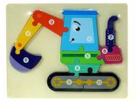 Opakowanie Puzzle drewniane Koparka