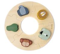 Puzzle drewniane okrągłe ze zwierzątkami. Wydawca: Trixie Baby. SmakLiter.pl Opakowanie Puzzle drewniane okrągłe ze zwierzątkami
