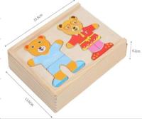 Opakowanie Puzzle drewno misie