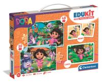 Puzzle+ Gra 4w1 Edukit Dora 18209. Wydawca: Clementoni. SmakLiter.pl Opakowanie Puzzle+ Gra 4w1 Edukit Dora 18209
