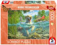 Puzzle PQ 1000 Mark Fredrickson Labrador na rybach. Wydawca: Schmidt. SmakLiter.pl Opakowanie Puzzle PQ 1000 Mark Fredrickson Labrador na rybach