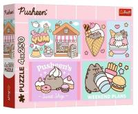 Opakowanie Puzzle Pusheen 4x250 Poznajcie Pusheena