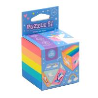Puzzle w kształcie kostki Jednorożec. Wydawca: PUCKATOR. SmakLiter.pl Opakowanie Puzzle w kształcie kostki Jednorożec