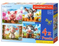 Opakowanie Puzzle x 4 Kontur Cute Animals CASTOR