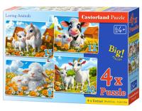 Opakowanie Puzzle x 4 Kontur Loving Animals CASTOR