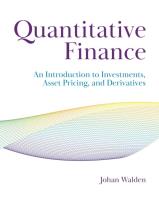 Okładka książki Quantitative Finance. An Introduction to Investments, Asset Pricing, and Derivatives