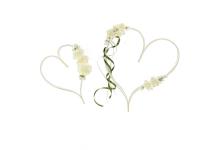 Opakowanie Rattanowe serca z bukiecikami kremowy 2szt