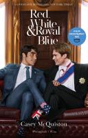 Okładka książki Red, White & Royal Blue. Okładka filmowa. Duże Litery