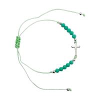 Opakowanie Różaniec 10-tka różańca zielona z krzyżykiem