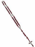 Opakowanie Różaniec bordowy Ziemia Święta 6mm 40cm