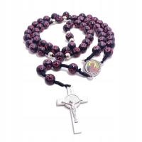 Opakowanie Różaniec czerwone krzyżyki plastikowy