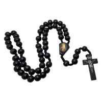 Opakowanie Różaniec drewniany czarny - Jezu ufam Tobie