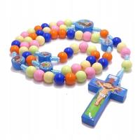 Opakowanie Różaniec dziecięcy niebieski plastikowy