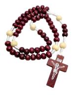 Opakowanie Różaniec na sznurku drewniany bordo