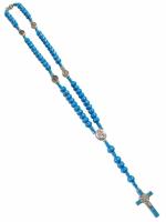 Opakowanie Różaniec niebieski Ziemia Święta 6mm 40cm