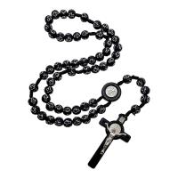 Opakowanie Różaniec paciorek z krzyżykami czarny