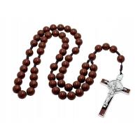 Opakowanie Różaniec plastik duży paciorek brąz