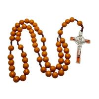 Opakowanie Różaniec plastik duży paciorek rudobrązowy