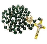 Opakowanie Różaniec szklany św. Benedykt zielony