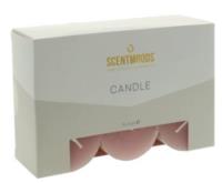 Rustykalna świeca w kolorze Flamingo 5x5cm 6szt. Wydawca: ScentMoods. SmakLiter.pl Opakowanie Rustykalna świeca w kolorze Flamingo 5x5cm 6szt