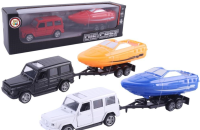 Opakowanie Samochód z łodzią na przyczepie metal mix