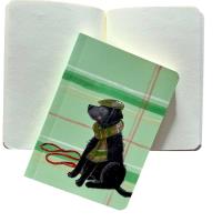 Opakowanie SBK14 Notesik Pies w kapeluszu z szalikiem