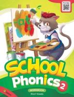 School Phonics 2 WB. Autor: Grace Hwang, Sonya Park. SmakLiter.pl Okładka książki School Phonics 2 WB
