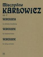 Okładka książki Serenada op. 2 na orkiestrę smyczkową