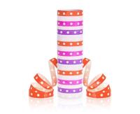 Opakowanie Serpentyna Groszki i paski różowo-czerwone 18p/4m