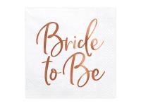 Opakowanie Serwetki Bride to Be różowe złoto 33x33cm 20szt