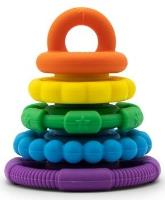 Silikonowa piramida gryzaki krążki Tęcza. Wydawca: Jellystone. SmakLiter.pl Opakowanie Silikonowa piramida gryzaki krążki Tęcza