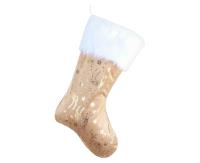 Skarpeta świąteczna w złote renifery 49x22cm. Wydawca: GODAN. SmakLiter.pl Opakowanie Skarpeta świąteczna w złote renifery 49x22cm