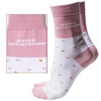 Skarpety Jesteś wyjątkowa! rozm. 36-39. Wydawca: Be-Happy Gifts. SmakLiter.pl Opakowanie Skarpety Jesteś wyjątkowa! rozm. 36-39