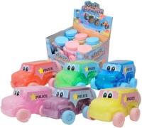 Slime z kolorowymi kuleczkami w kształcie auta MIX. Wydawca: Merkpol. SmakLiter.pl Opakowanie Slime z kolorowymi kuleczkami w kształcie auta MIX