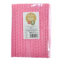 Słomki papierowe różowe w białe kropki 144szt. Wydawca: ARPEX. SmakLiter.pl Opakowanie Słomki papierowe różowe w białe kropki 144szt