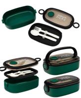 Opakowanie Śniadaniówka Aqua Pure + sztućce green/black ASTRA