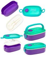 Opakowanie Śniadaniówka Aqua Pure + sztućce mint/lila ASTRA