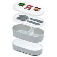 Śniadaniówka ze sztućcami Minecraft Faces LBOX86. Wydawca: PUCKATOR EUROPEAN DISTRIBUTION CENTRE. SmakLiter.pl Opakowanie Śniadaniówka ze sztućcami Minecraft Faces LBOX86