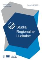 Okładka książki Studia Regionalne i Lokalne 1/2022
