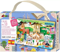 Stwórz pejzaż miejski Barcelona - puzzle drewniane. Wydawca: AVENIR. SmakLiter.pl Opakowanie Stwórz pejzaż miejski Barcelona - puzzle drewniane