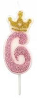 Opakowanie Świeczka 6 różowa 6,8cm PARTY GO