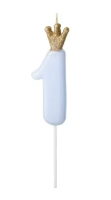 Opakowanie Świeczka urodzinowa 1 jasny niebieski 9,5cm