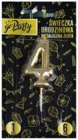 Opakowanie Świeczka urodzinowa 4 Metaliczna złota