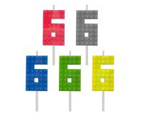 Opakowanie Świeczka urodzinowa Klocki cyfra 6 5,5cm MIX