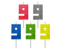 Opakowanie Świeczka urodzinowa Klocki cyfra 9 5,5cm MIX