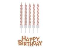Opakowanie Świeczki B&C Happy Birthday różowo-złote 16szt