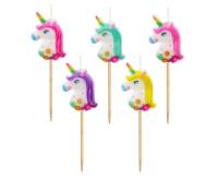 Opakowanie Świeczki pikery jednorożce kolorowe 5szt