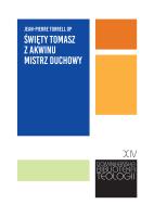 Święty Tomasz z Akwinu mistrz duchowy.. Autor: Torrell Jean-Pierre. SmakLiter.pl Okładka książki Święty Tomasz z Akwinu mistrz duchowy.