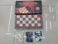 Opakowanie Szachy+warcaby magnetyczne, drewniana plansza